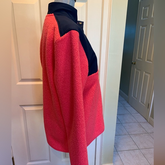Under Armour golf fleece pile Sherpa pull over M hot pink & navy - Picture 2 of 6